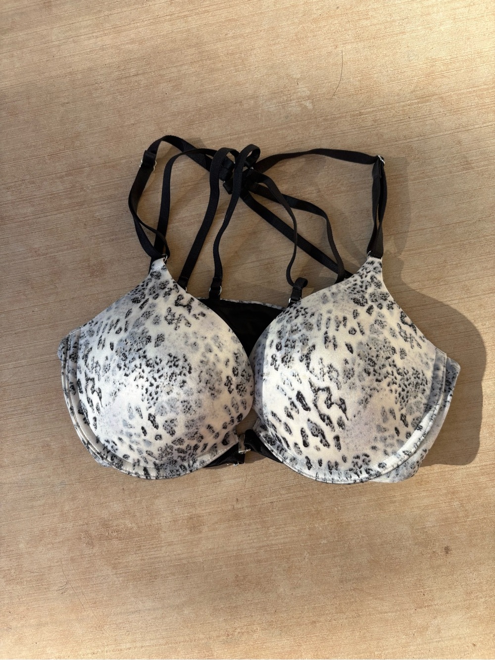 Victoria's Secret Snakeskin Black Multi-Strap Push Up Bra